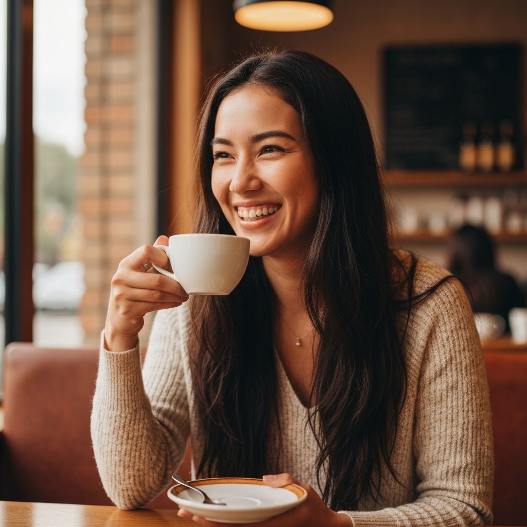 Customer enjoying coffee